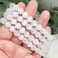 Satin Spar Selenite Crystals Bracelets Wearable Gemstones Elastic 8mm Beads 16cm