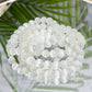 Satin Spar Selenite Crystals Bracelets Wearable Gemstones Elastic 8mm Beads 16cm