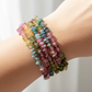 Tourmaline Pink Green Yellow Blue Chips Crystals Bracelets Wearable Gemstones Elastic