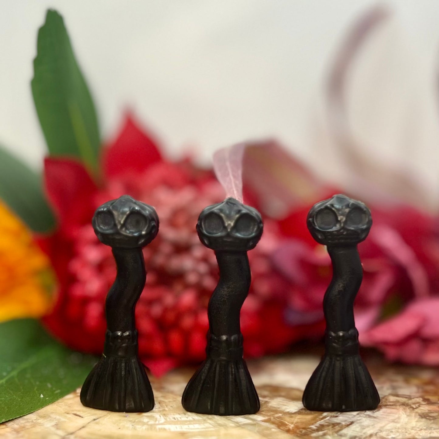 Black Obsidian Matt Halloween Brooms Pumpkins Crystal Carvings