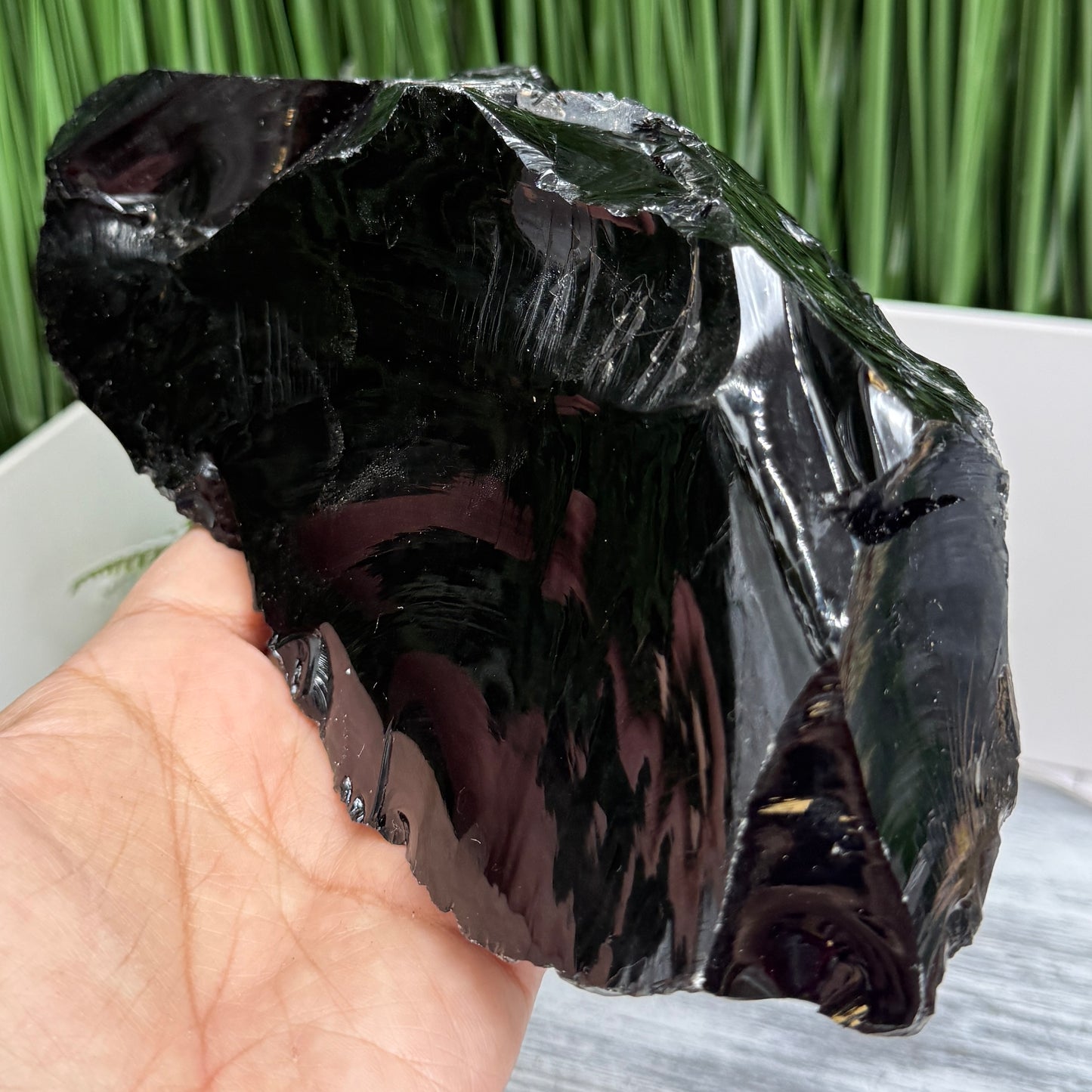 Large Black Obsidian Raw Specimen Natural Crystal 1320g