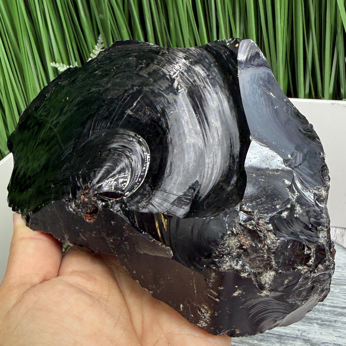 Large Black Obsidian Raw Specimen Natural Crystal 1320g