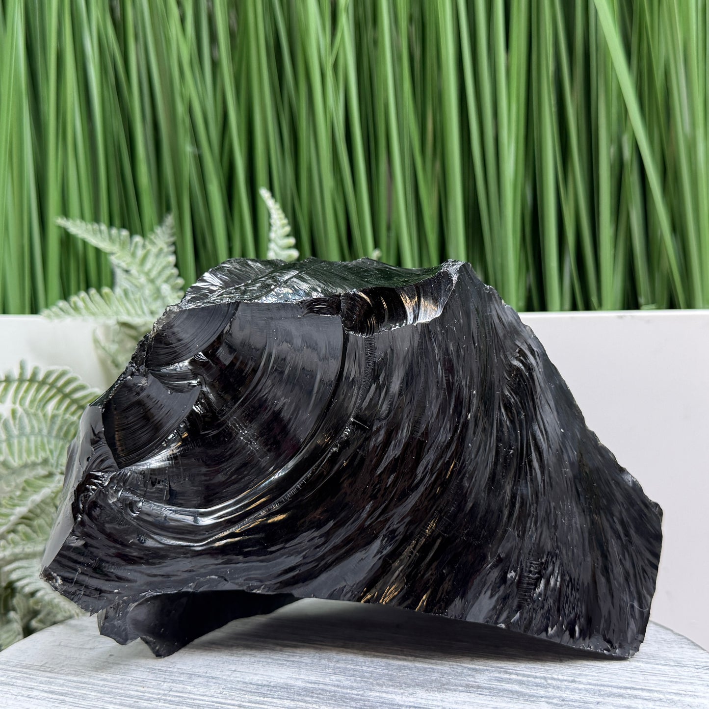 Large Black Obsidian Raw Specimen Natural Crystal 1360g