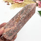 Red Leopardskin Jasper Tower Point Healing Crystal Generators 472g 162mm