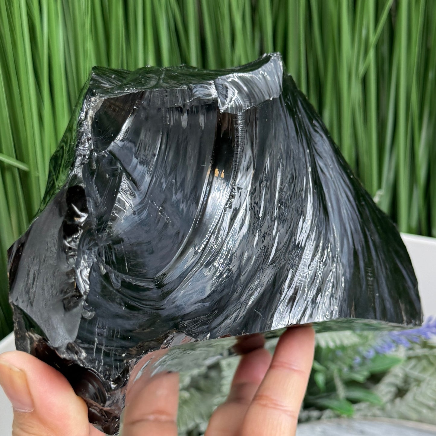 Large Black Obsidian Raw Specimen Natural Crystal 1360g