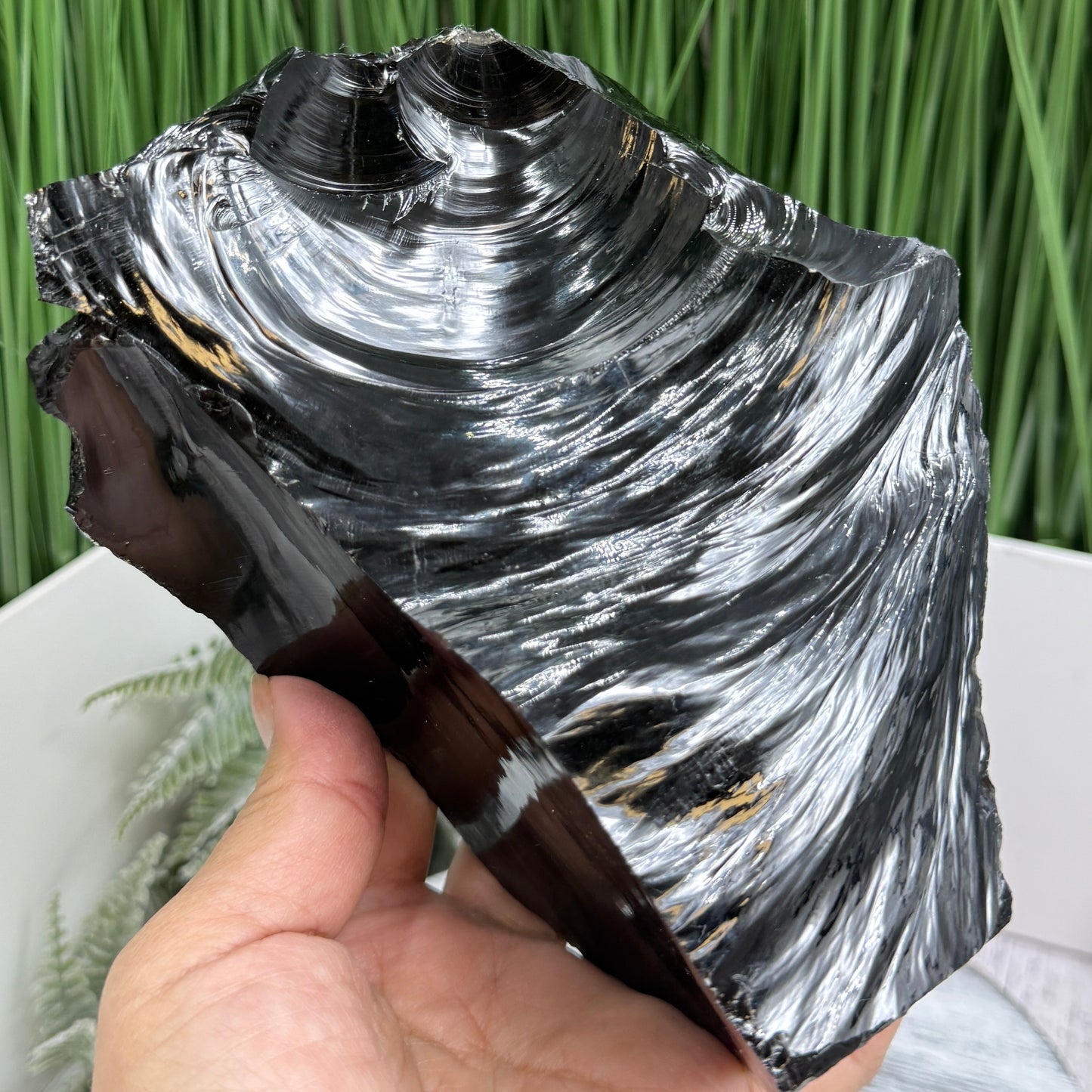Large Black Obsidian Raw Specimen Natural Crystal 1360g