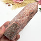 Red Leopardskin Jasper Tower Point Healing Crystal Generators 472g 162mm