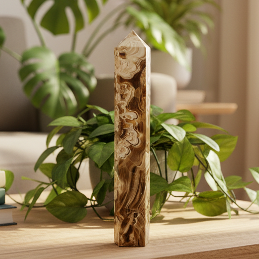 Chocolate Calcite Tower Crystal Generator 974g 282mm