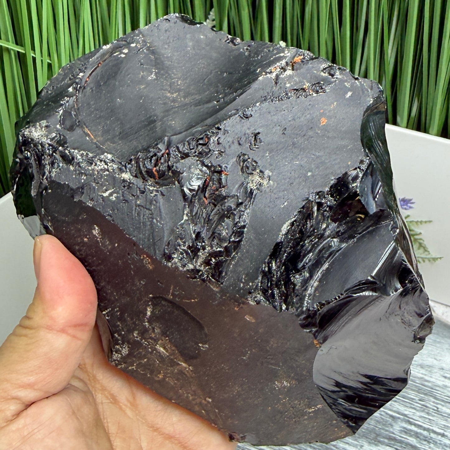 Large Black Obsidian Raw Specimen Natural Crystal 1360g