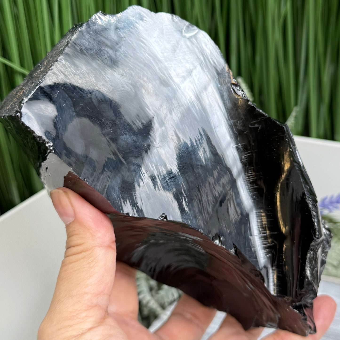 Large Black Obsidian Raw Specimen Natural Crystal 1360g