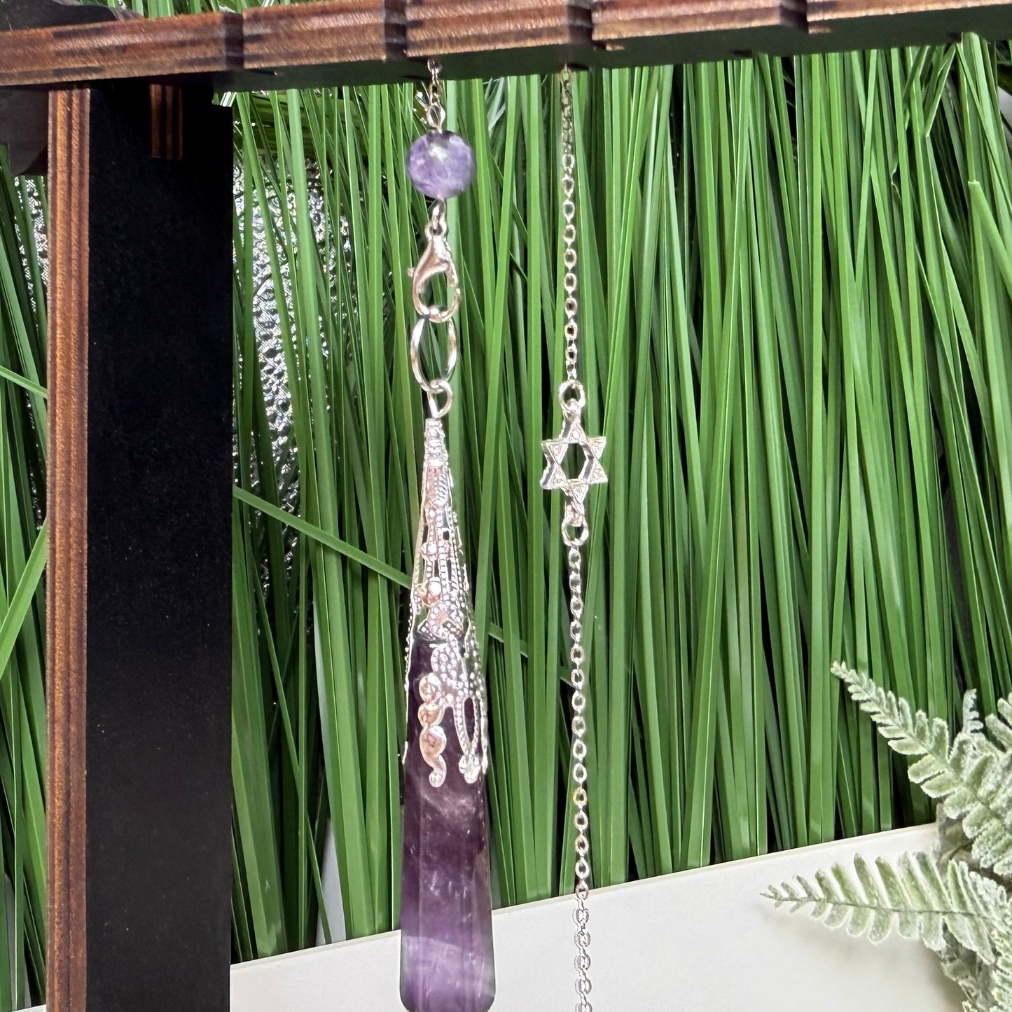 Crystal Pendulums Amethyst Precision Gemstone Chain Divination Manifestation Stone