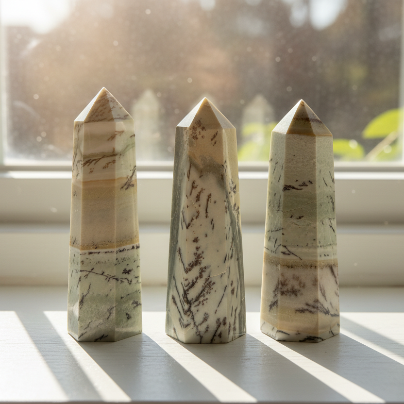 Dendritic Jasper Points Towers Crystal Generators YOU CHOOSE