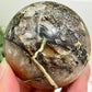 Mosaic Chalcedony Quartz Sphere RARE Healing Crystal Ball 324g 63mm Diameter