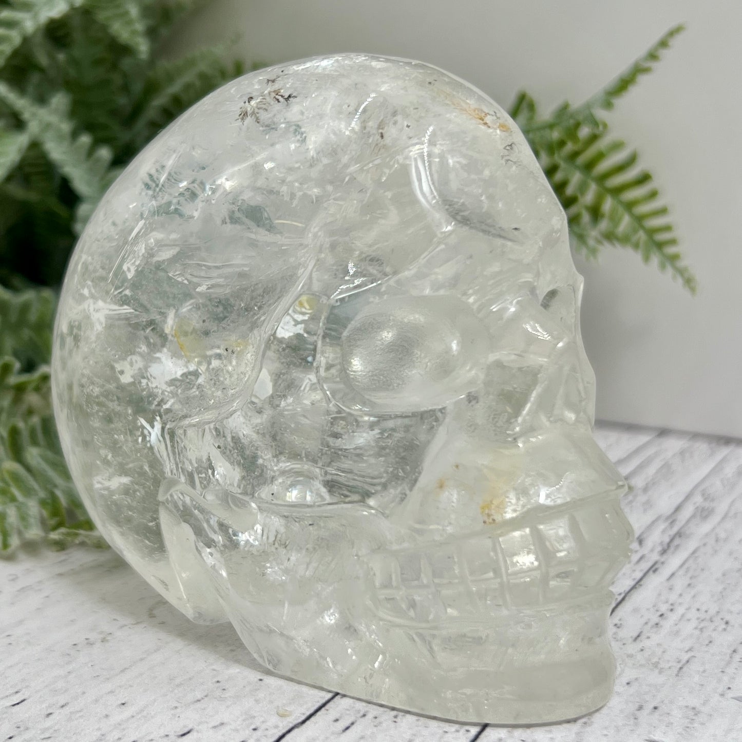 Clear Quartz Golden Healer Dendrites Skull High Quality Crystal Carving 900g