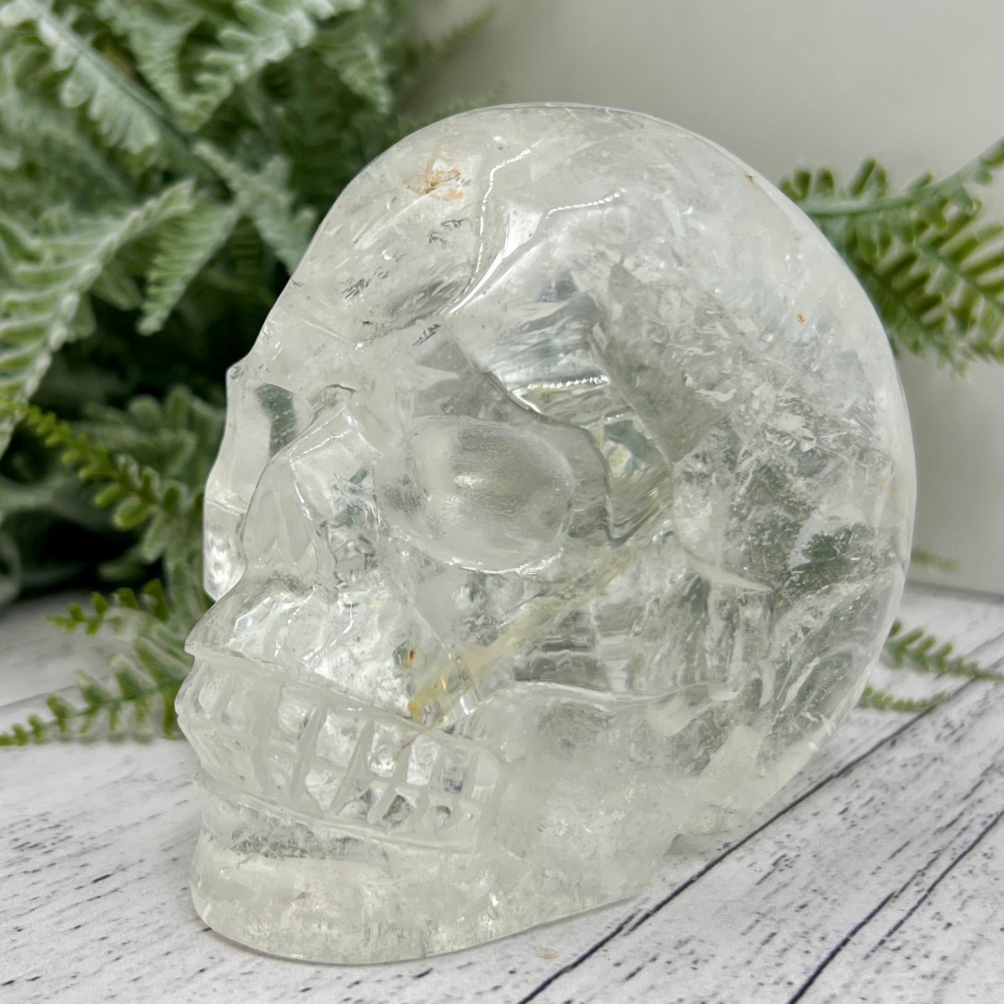 Clear Quartz Golden Healer Dendrites Skull High Quality Crystal Carving 900g
