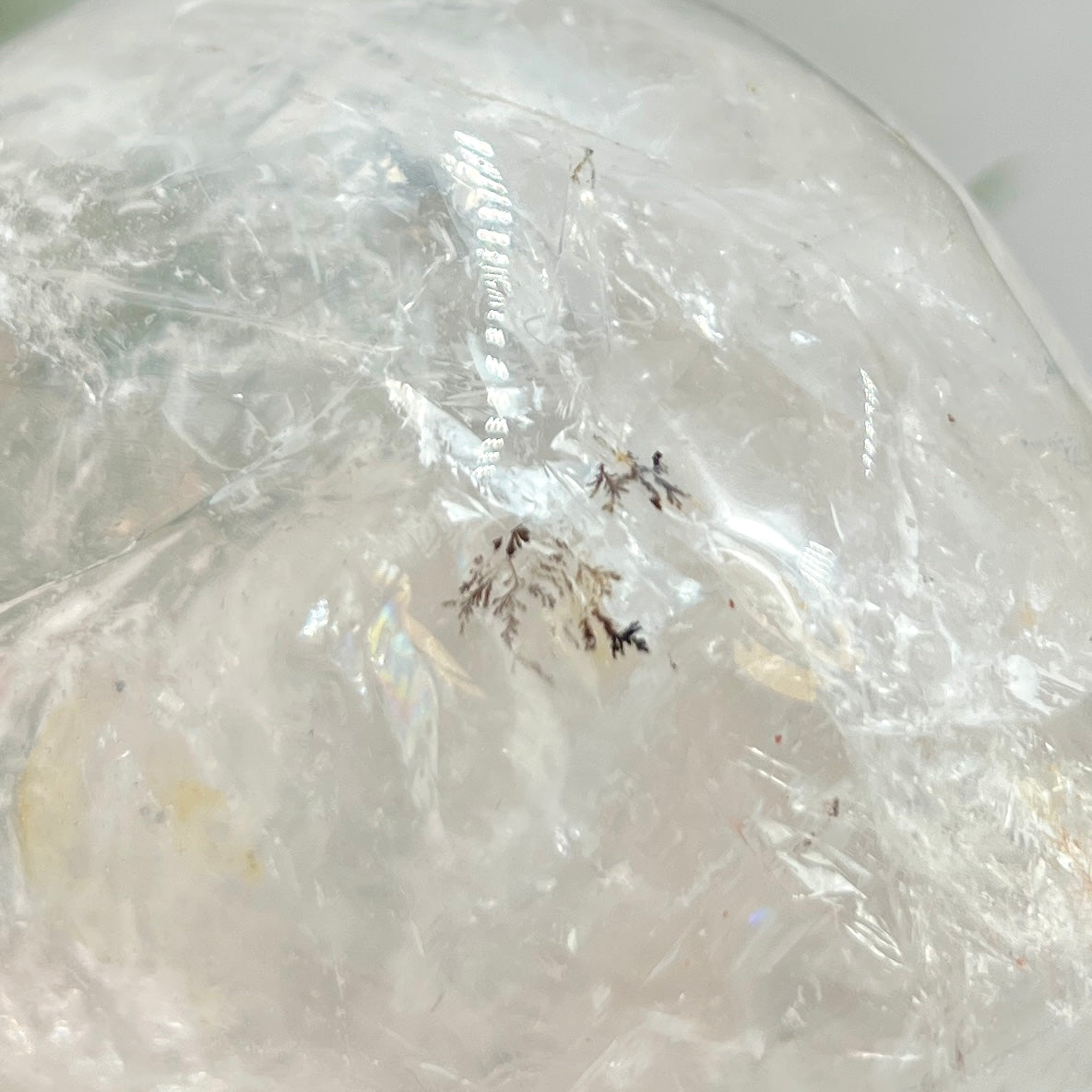 Clear Quartz Golden Healer Dendrites Skull High Quality Crystal Carving 900g