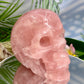 Huge Dark Rose Quartz Skull High Quality Crystal Carving 2864 Grams 6.3 Pounds