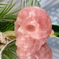 Huge Dark Rose Quartz Skull High Quality Crystal Carving 2864 Grams 6.3 Pounds