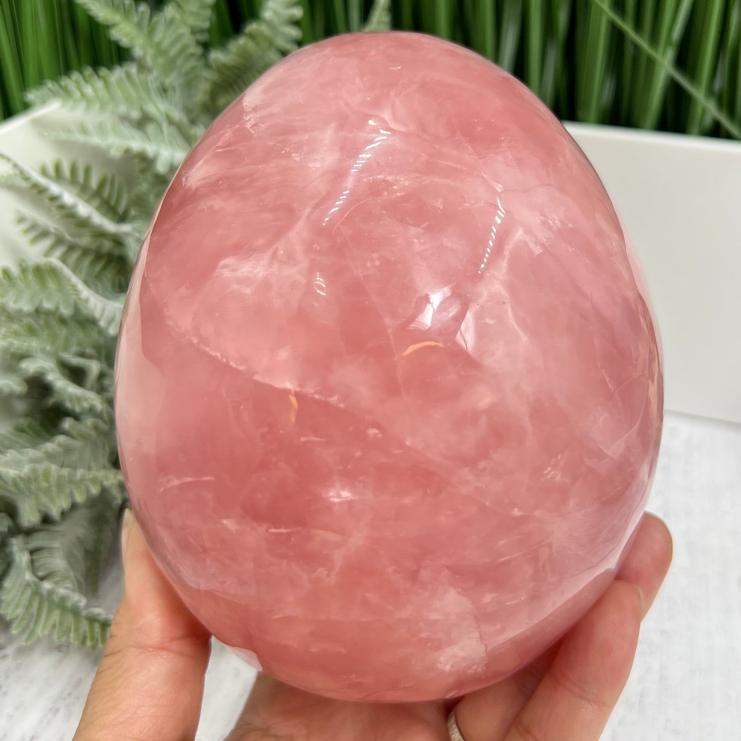Huge Dark Rose Quartz Skull High Quality Crystal Carving 2864 Grams 6.3 Pounds