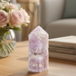 Pink Purple Amethyst Flower Agate Tower Healing Crystal Generator 331g 108mm