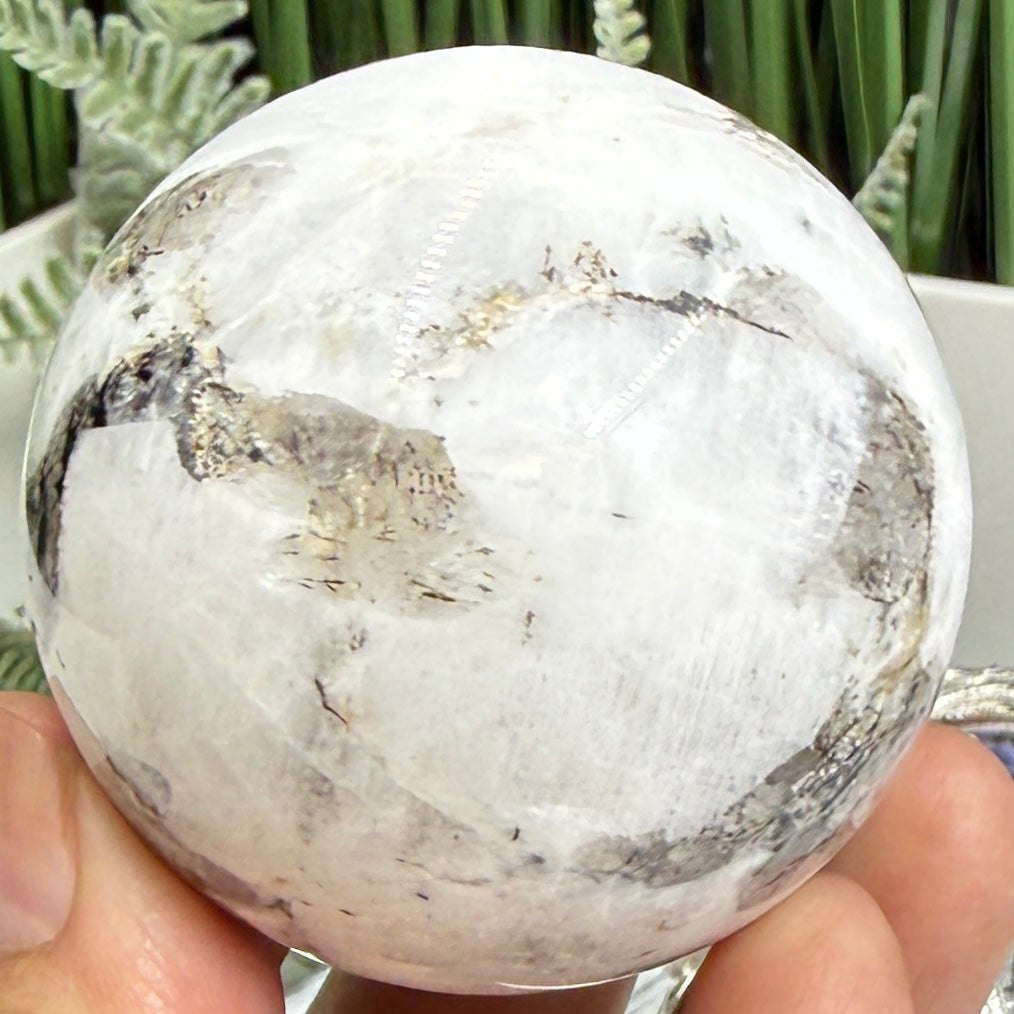 Natrolite with Brown Astrophyllite Gemstone RARE Crystal Ball 200g 52mm