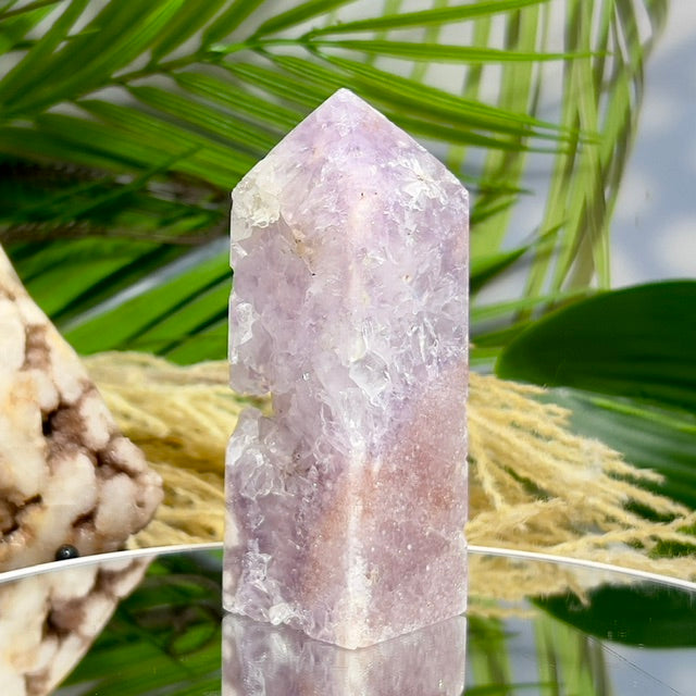 Pink Purple Amethyst Flower Agate Tower Healing Crystal Generator 331g 108mm