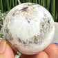 Natrolite with Brown Astrophyllite Gemstone RARE Crystal Ball 161g 49mm