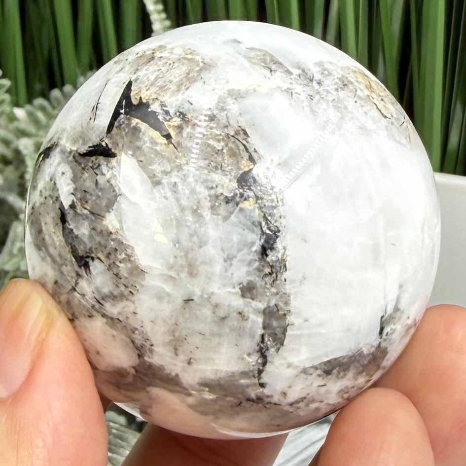 Natrolite with Brown Astrophyllite Gemstone RARE Crystal Ball 161g 49mm