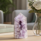 Pink Purple Amethyst Flower Agate Tower Healing Crystal Generator 324g 90mm