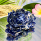 Blue Sodalite Flower Healing Crystal Carving 222g
