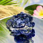 Blue Sodalite Flower Healing Crystal Carving 222g