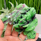 Ruby in Zoisite Lotus Flower UV Reactive Healing Crystal Carving 430g