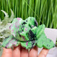 Ruby in Zoisite Lotus Flower UV Reactive Healing Crystal Carving 430g