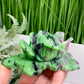 Ruby in Zoisite Lotus Flower UV Reactive Healing Crystal Carving 430g