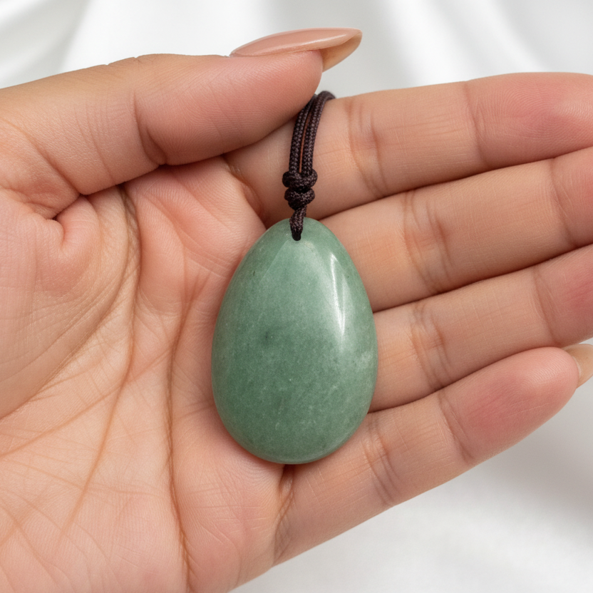 Green Aventurine Cord Necklace Wearable Crystals