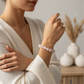 Rose Quartz Bracelet Healing Wearable Crystal Elastic 15.5cm 12mm Bead Size