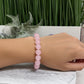 Rose Quartz Bracelet Healing Wearable Crystal Elastic 15.5cm 12mm Bead Size