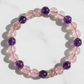 Ametrine Amethyst Citrine Bracelet Healing Wearable Crystal Elastic 16cm 8mm Bead Size