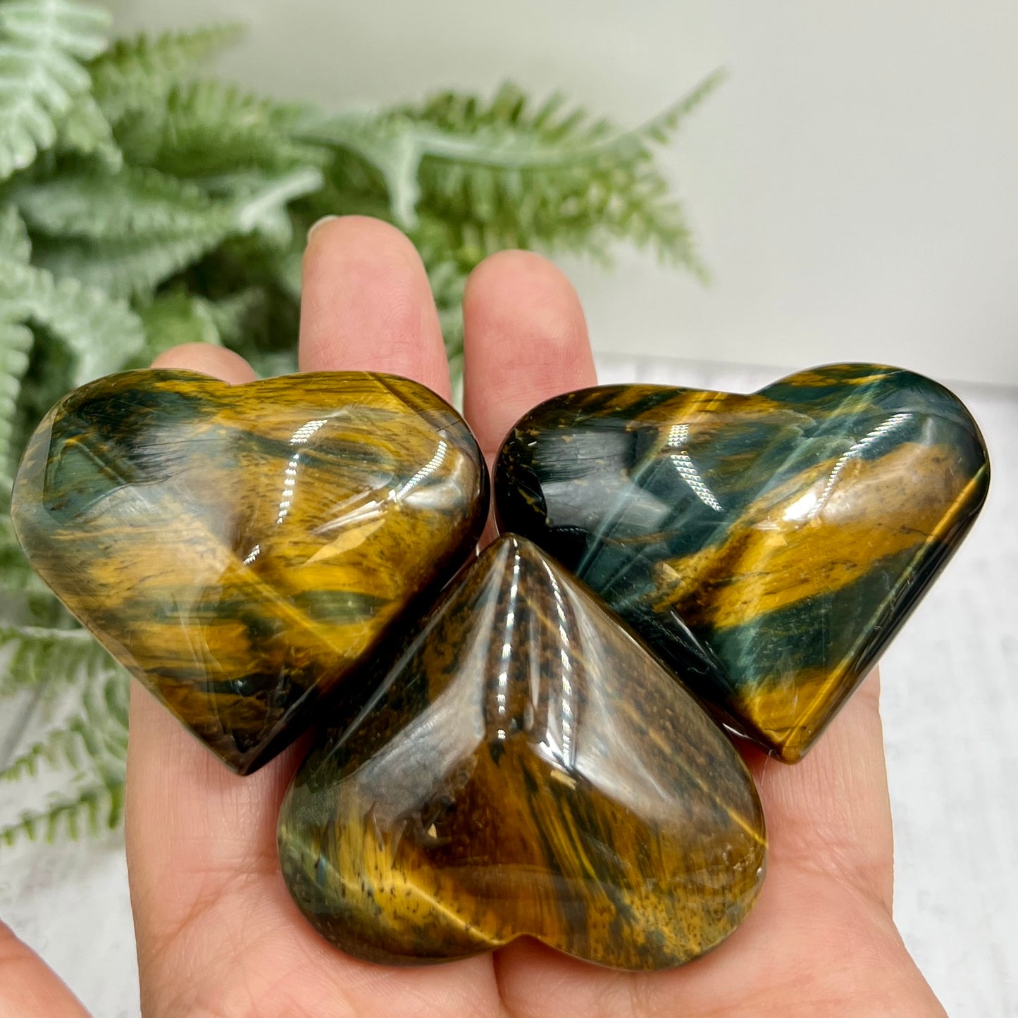Blue Tigers Eye Hawks Eye Hearts Crystal Carvings YOU CHOOSE