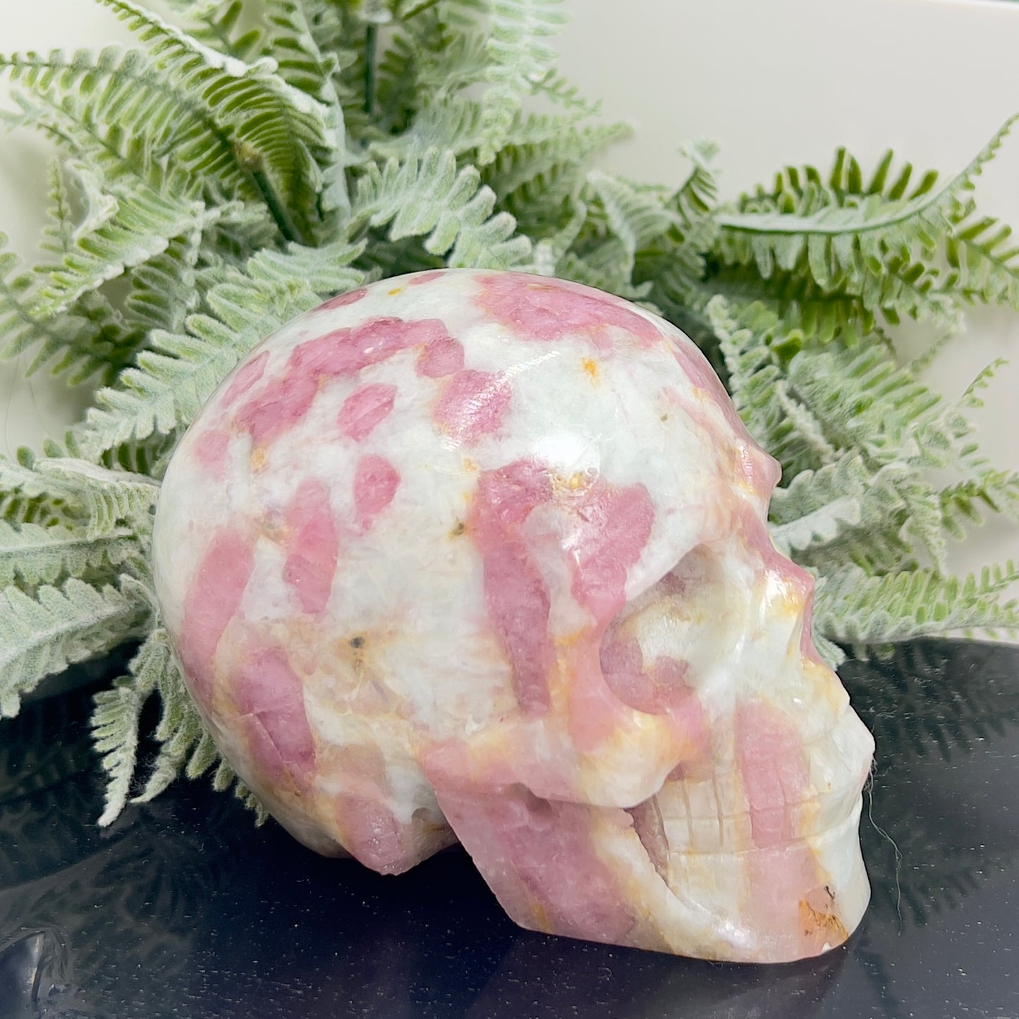 Pink Tourmaline in Feldspar Skull High Quality Healing Crystal Carving 1186g