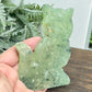 Prehnite with Epidote Kitty Cat Healing Crystal Animal Carving 160g