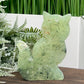 Prehnite with Epidote Kitty Cat Healing Crystal Animal Carving 160g