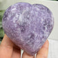 Lepidolite Purple Mica Heart Large Crystal Carving 434g