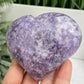 Lepidolite Purple Mica Heart Large Crystal Carving 434g