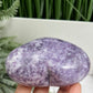 Lepidolite Purple Mica Heart Large Crystal Carving 434g