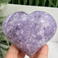 Lepidolite Purple Mica Heart Large Crystal Carving 434g