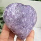 Lepidolite Purple Mica Heart Large Crystal Carving 434g
