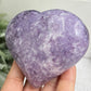 Lepidolite Purple Mica Heart Large Crystal Carving 434g