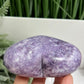 Lepidolite Purple Mica Heart Large Crystal Carving 434g