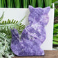 Lepidolite Purple Mica Kitty Cat Healing Crystal Animal Carving 176g